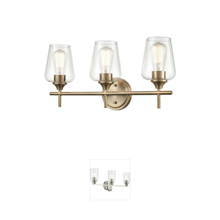 Millennium Lighting Ashford 3-Light Modern Gold Vanity with Clear Glass