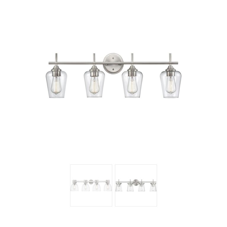 Millennium Lighting Ashford Brushed Nickel Clear Glass 4-Light Vanity