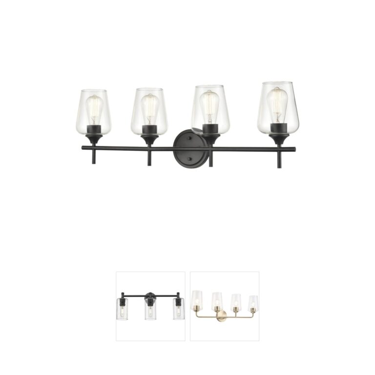Millennium Lighting Ashford 4-Light Matte Black Vanity with Clear Glass