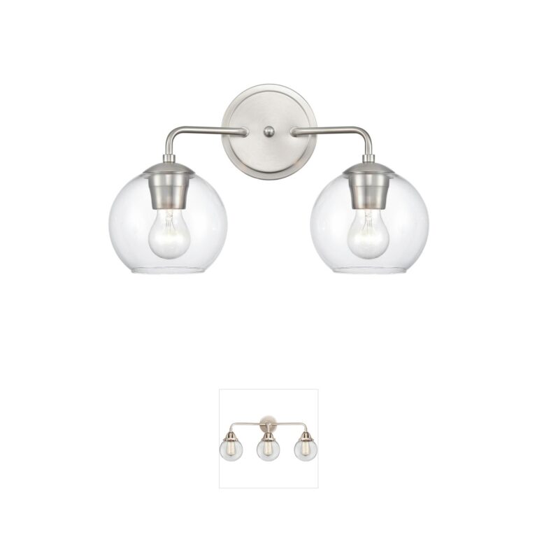 Millennium Lighting Solmer 2-Light Brushed Nickel Vanity with Clear Glass