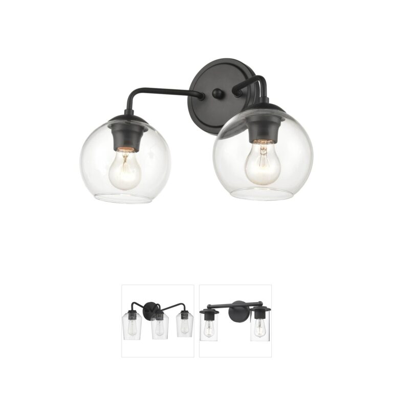 Millennium Lighting Solmer 2-Light Matte Black Vanity with Clear Glass