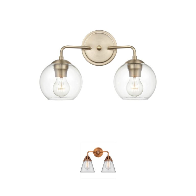 Millennium Lighting Solmer 2-Light Modern Gold Vanity with Clear Glass