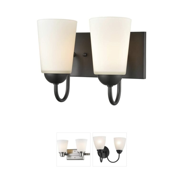 Millennium Lighting Ivey Lake 2-Light Matte Black Vanity with Etched Glass