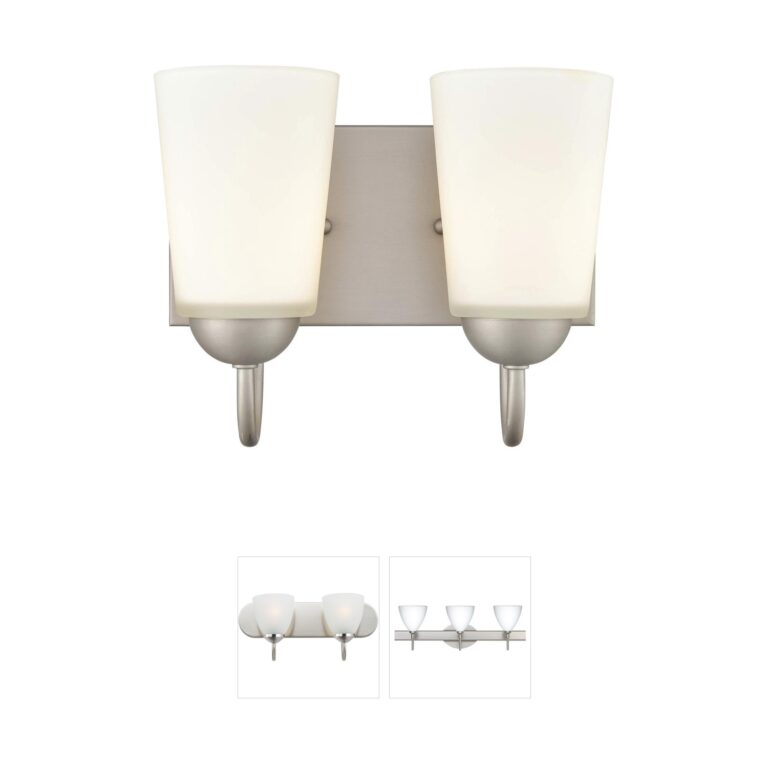 Millennium Lighting Ivey Lake Satin Nickel Etched Glass 2-Light Vanity Light