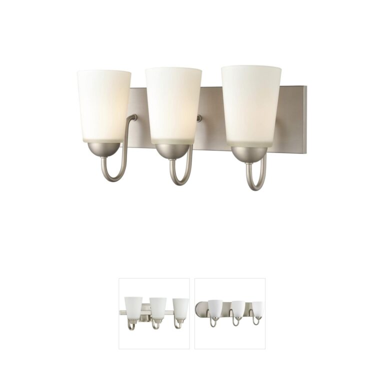 Millennium Lighting Ivey Lake Satin Nickel Etched Glass 3-Light Vanity