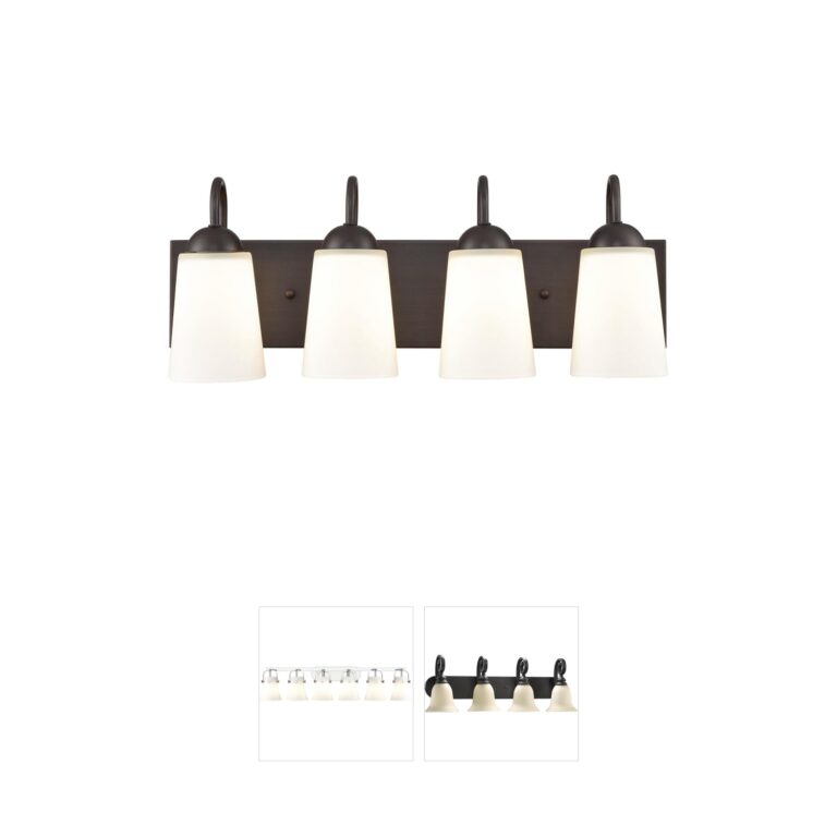 Millennium Lighting Ivey Lake 4-Light Rubbed Bronze Vanity with Etched White Glass