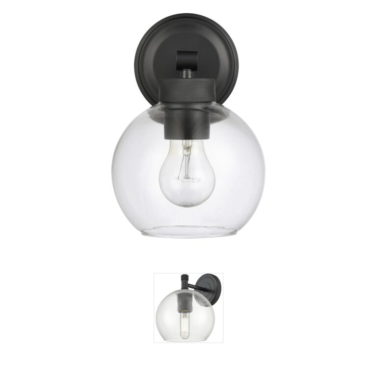 Millennium Lighting Jonatan Matte Black Clear Glass Wall Sconce