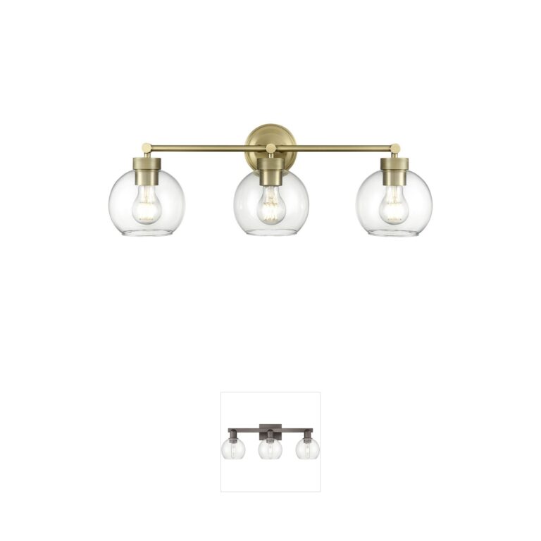 Millennium Lighting Jonatan 3-Light Vintage Brass Clear Glass Vanity Light
