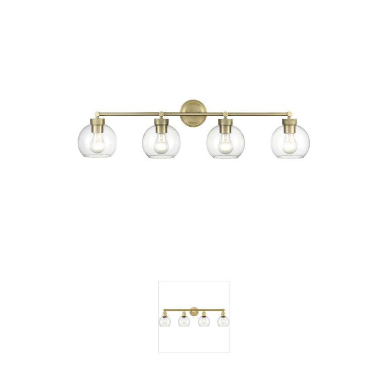 Millennium Lighting Jonatan 4-Light Vintage Brass Vanity Light with Clear Glass