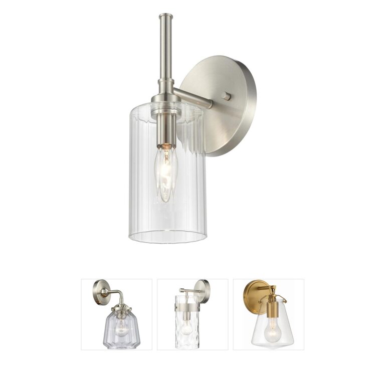 Millennium Lighting Chastine 12-Inch Brushed Nickel Wall Sconce with Clear Beveled Glass