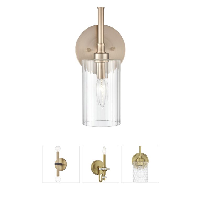 Millennium Lighting Chastine 1-Light Modern Gold Wall Sconce with Clear Beveled Glass