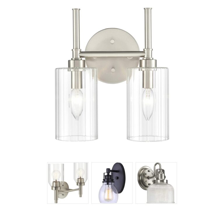 Millennium Lighting Chastine 2-Light Brushed Nickel Vanity with Clear Beveled Glass