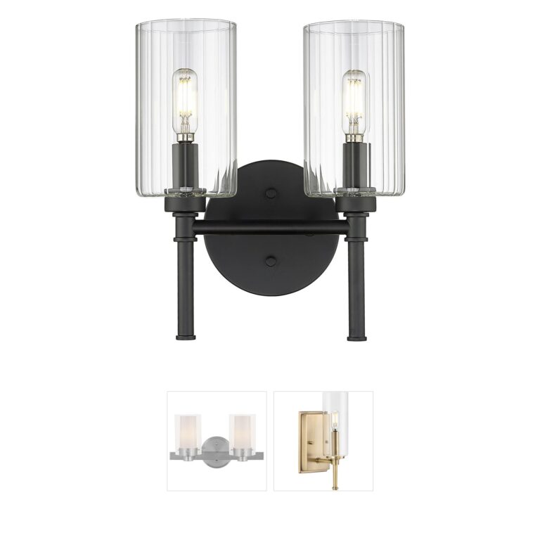 Millennium Lighting Chastine 2-Light Matte Black Vanity with Clear Beveled Glass