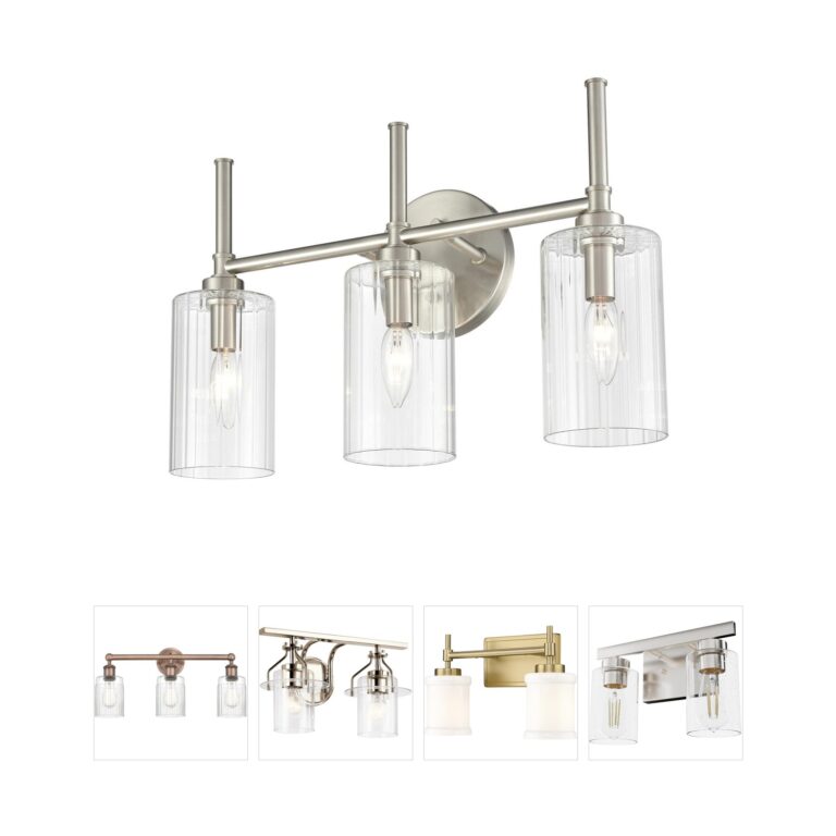 Millennium Lighting Chastine 3-Light Brushed Nickel Vanity with Clear Beveled Glass