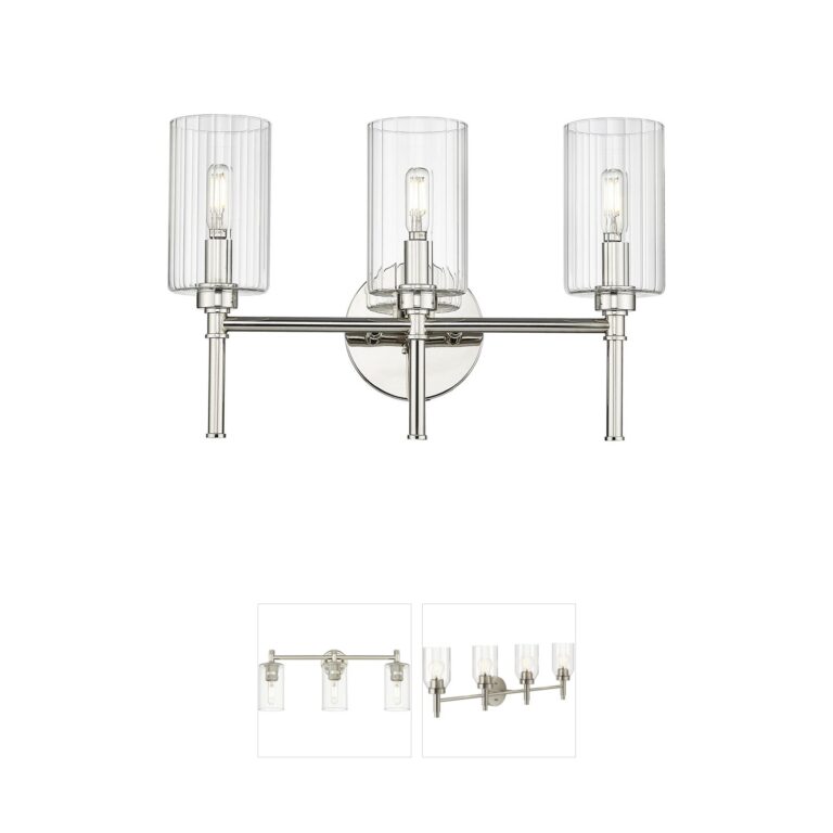 Millennium Lighting Chastine 3-Light Polished Nickel Vanity Light with Clear Beveled Glass