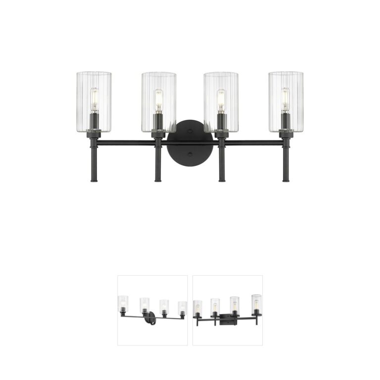 Millennium Lighting Chastine 4-Light Matte Black Vanity with Clear Beveled Glass