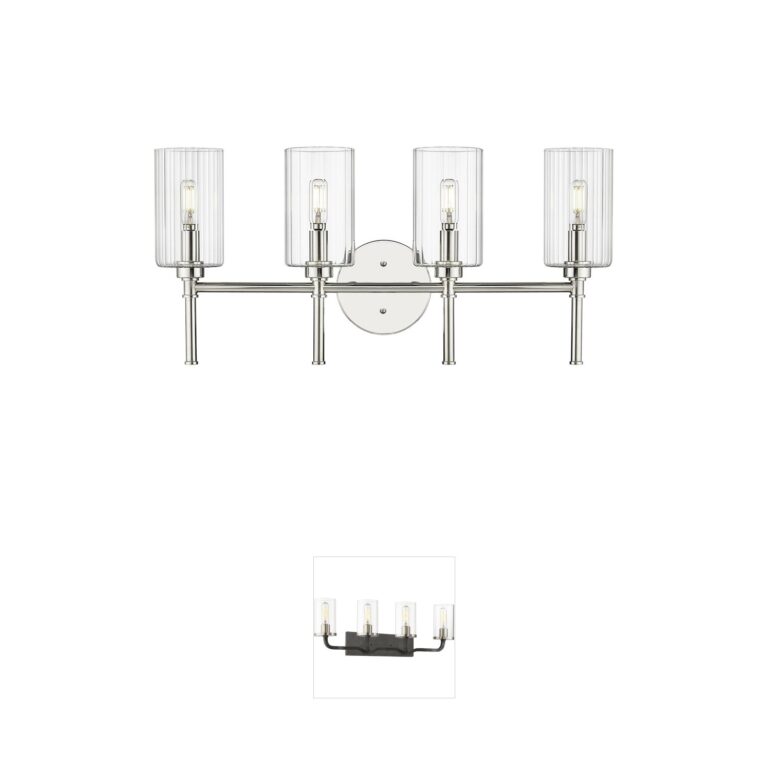 Millennium Lighting Chastine 4-Light Polished Nickel Vanity with Clear Beveled Glass
