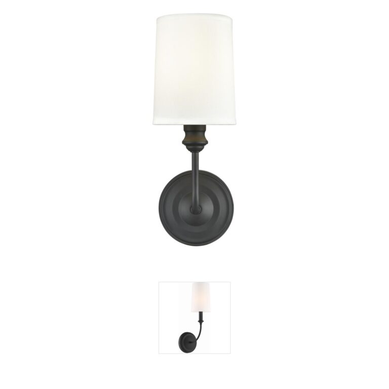 Millennium Lighting Leena Matte Black 1-Light Fabric Wall Sconce