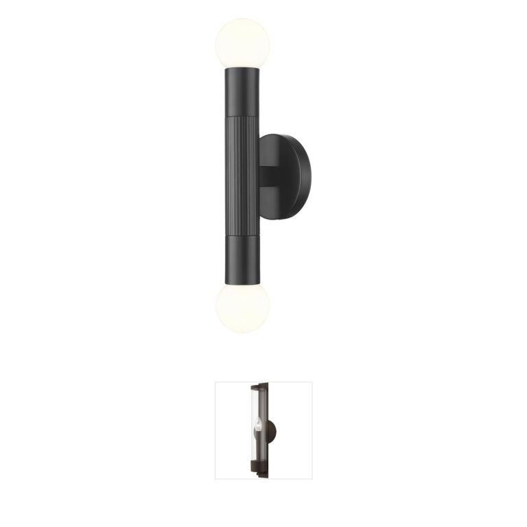 Z-Lite Stari 2-Light Matte Black Steel Wall Sconce