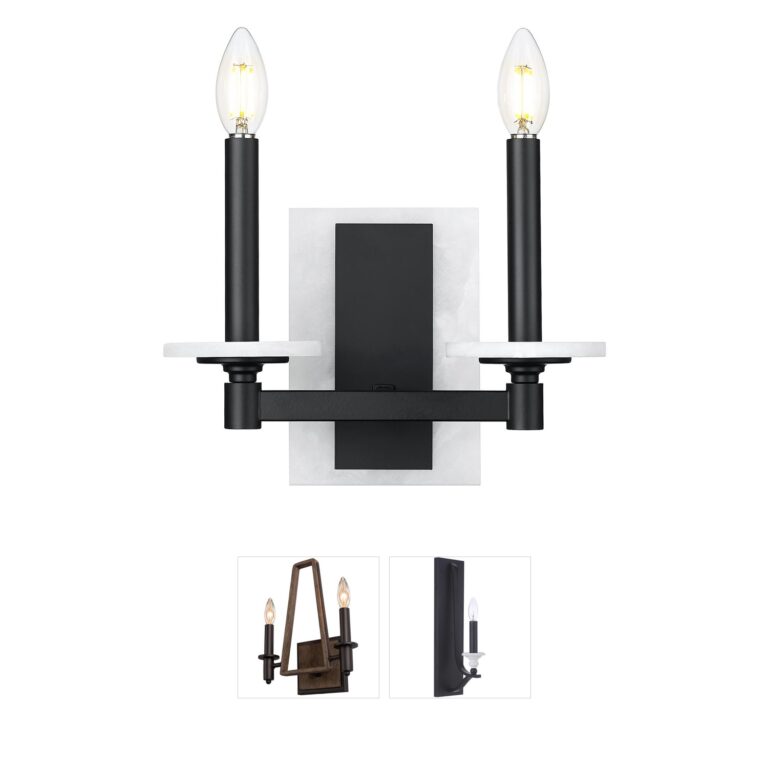 Z-Lite Kaden Matte Black Steel 2-Light Wall Sconce