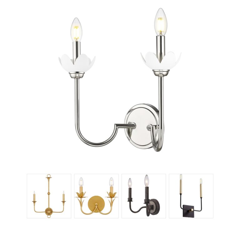 Z-Lite Allistair Polished Nickel Steel 2-Light Wall Sconce