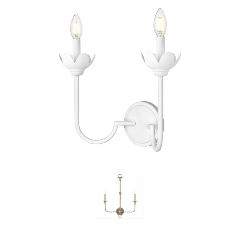 Z-Lite Allistair 2-Light Textured White Steel Wall Sconce