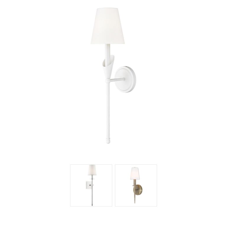 Z-Lite Claudelle 24-Inch Textured White Steel Wall Sconce