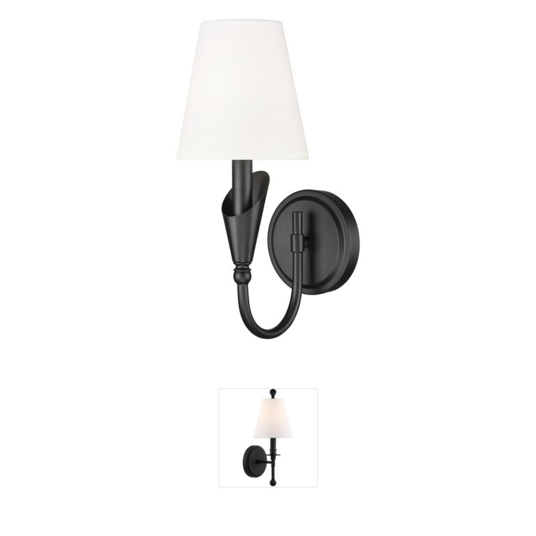 Z-Lite Claudelle 1-Light Matte Black Steel Wall Sconce