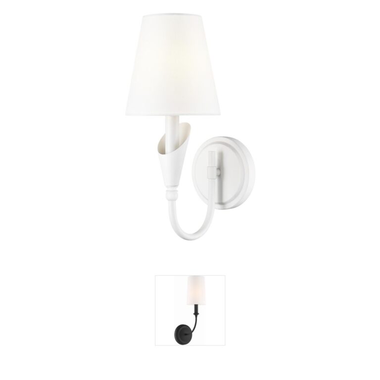 Z-Lite Claudelle Textured White Steel Wall Sconce