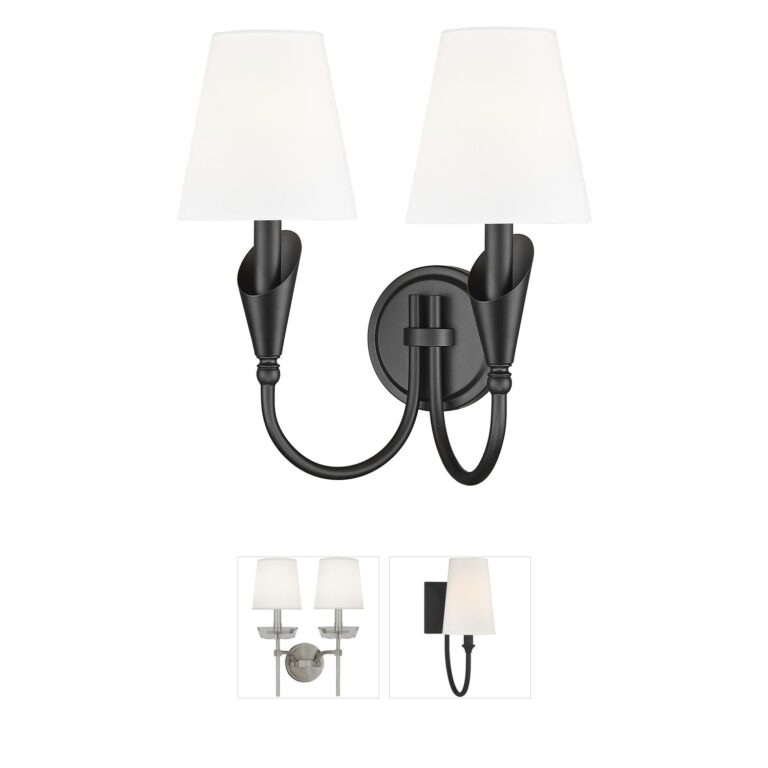 Z-Lite Claudelle 2-Light Matte Black Steel Wall Sconce