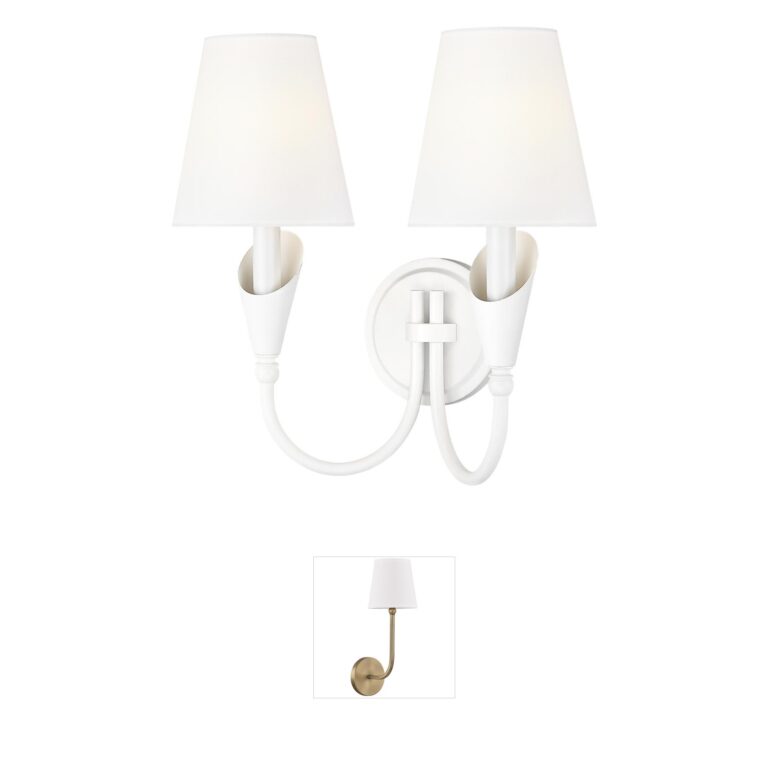 Z-Lite Claudelle 2-Light Steel Wall Sconce in Tundra White
