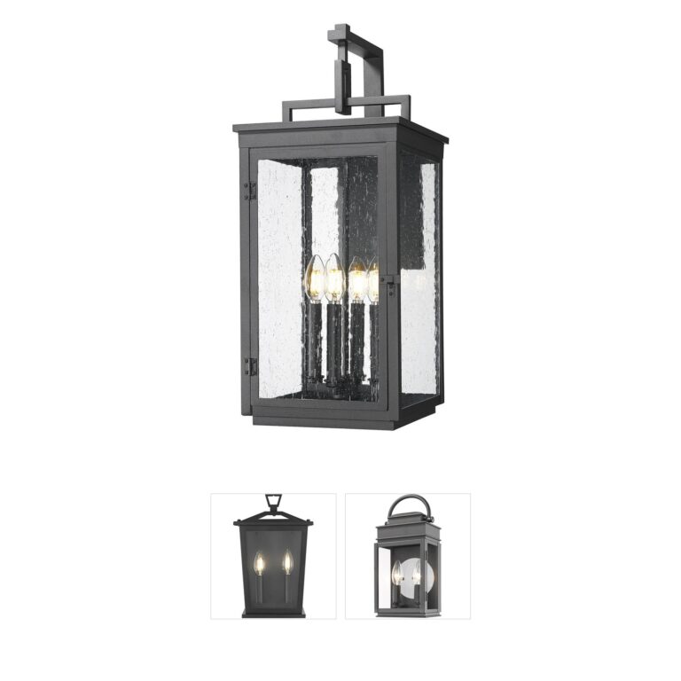 Z-Lite Hartwell 4-Light Sand Black Aluminum Outdoor Wall Light