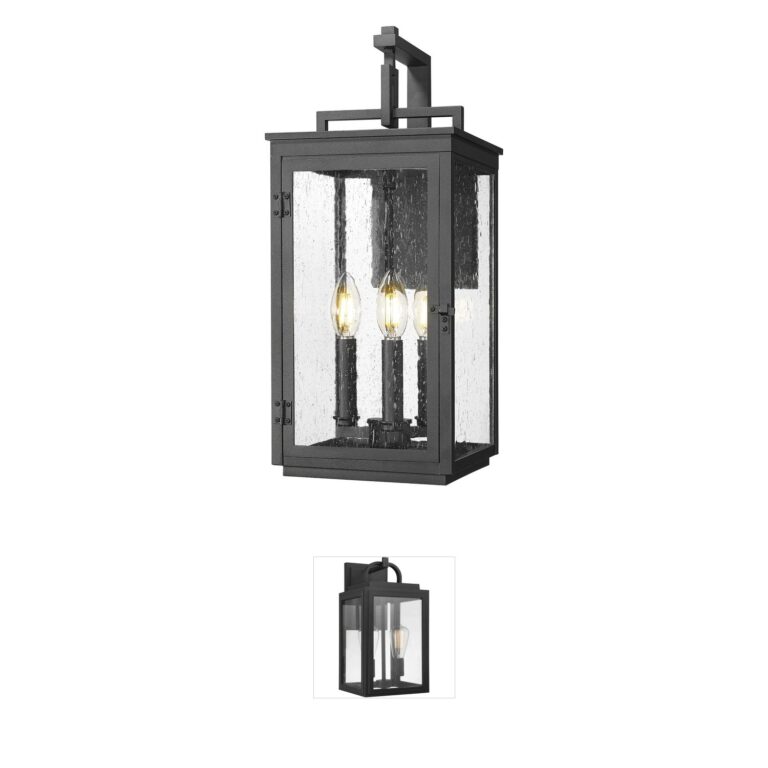 Z-Lite Hartwell 19-Inch 3-Light Sand Black Aluminum Outdoor Wall Light