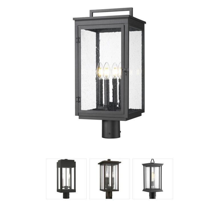 Z-Lite Hartwell 4-Light Sand Black Aluminum Outdoor Post Light