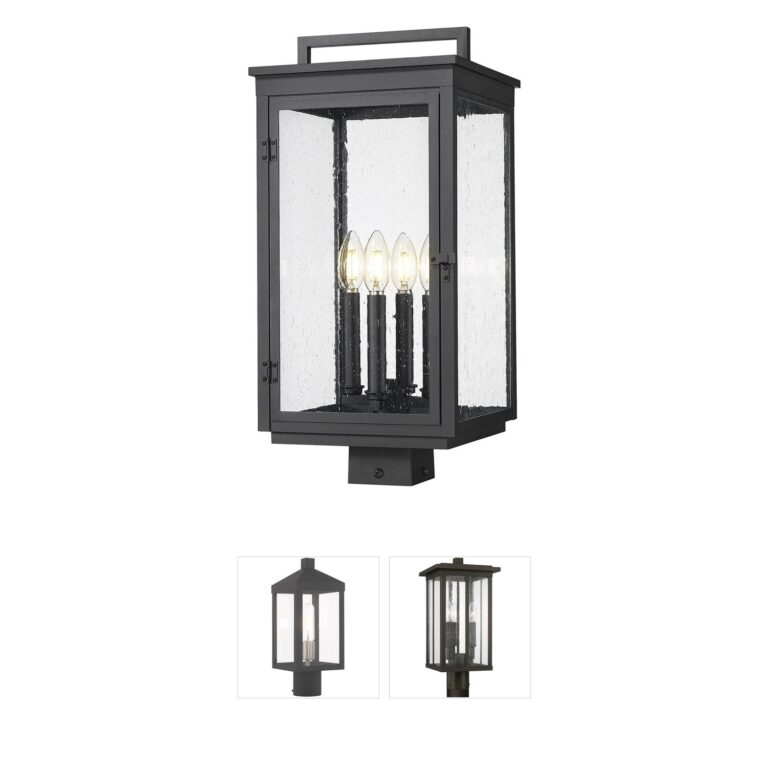 Z-Lite Hartwell 4-Light Sand Black Aluminum Outdoor Post Light