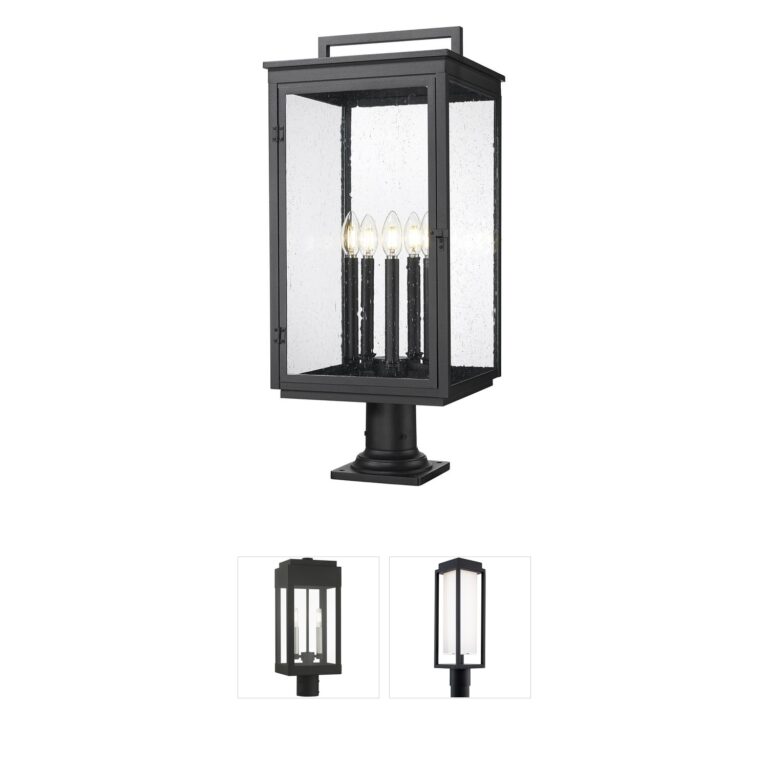 Z-Lite Hartwell 5-Light Sand Black Aluminum Outdoor Pier Mounted Fixture