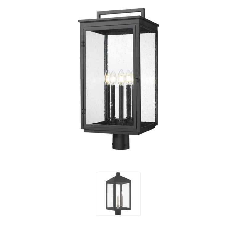Z-Lite Hartwell 5-Light Sand Black Aluminum Outdoor Post Light