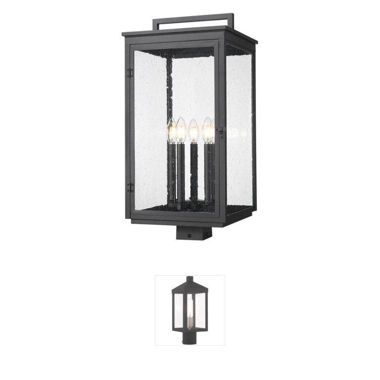 Z-Lite Hartwell 5-Light Sand Black Aluminum Outdoor Post Mount