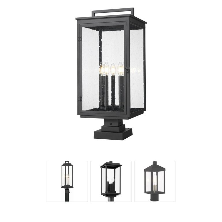 Z-Lite Hartwell 5-Light Aluminum Sand Black Pier Mount Fixture