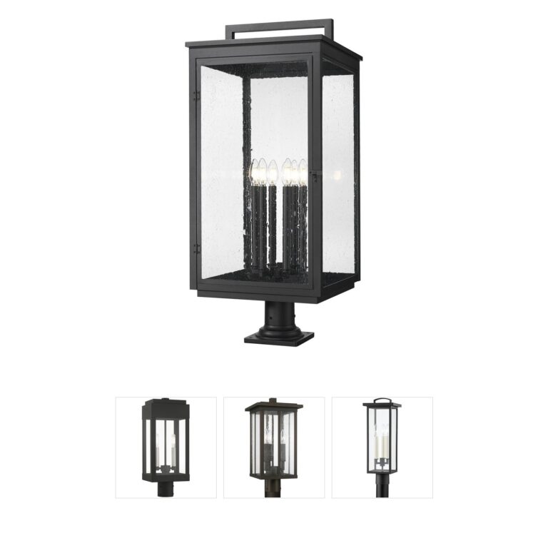 Z-Lite Hartwell 6-Light Sand Black Aluminum Outdoor Pier Mounted Fixture