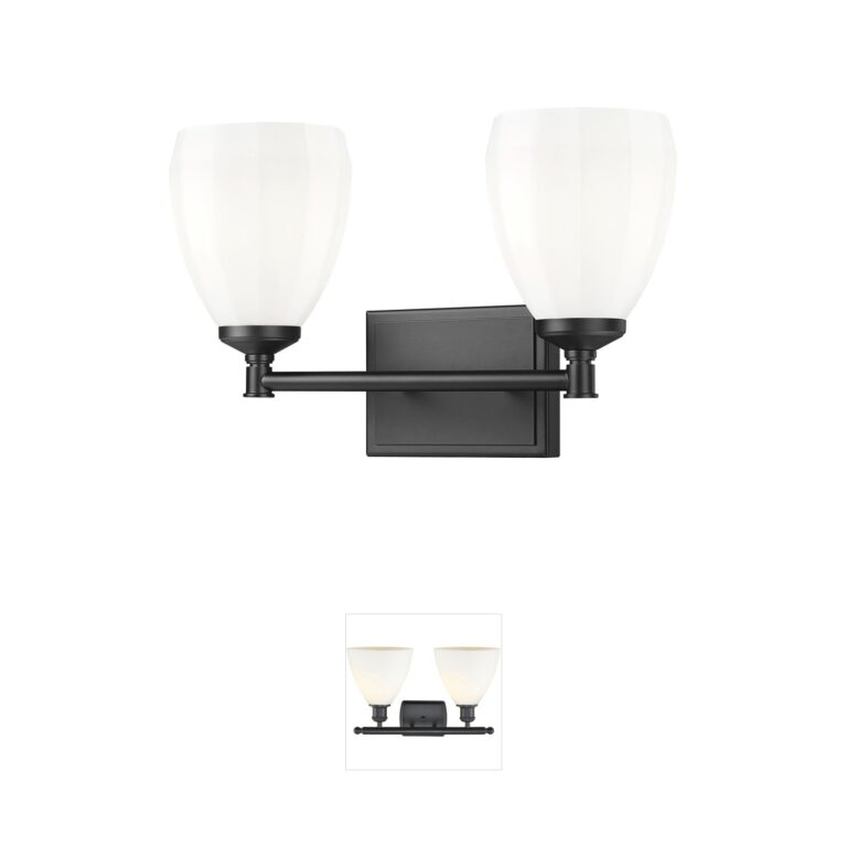 Z-Lite Oren 2-Light Matte Black Steel Bathroom Vanity Light