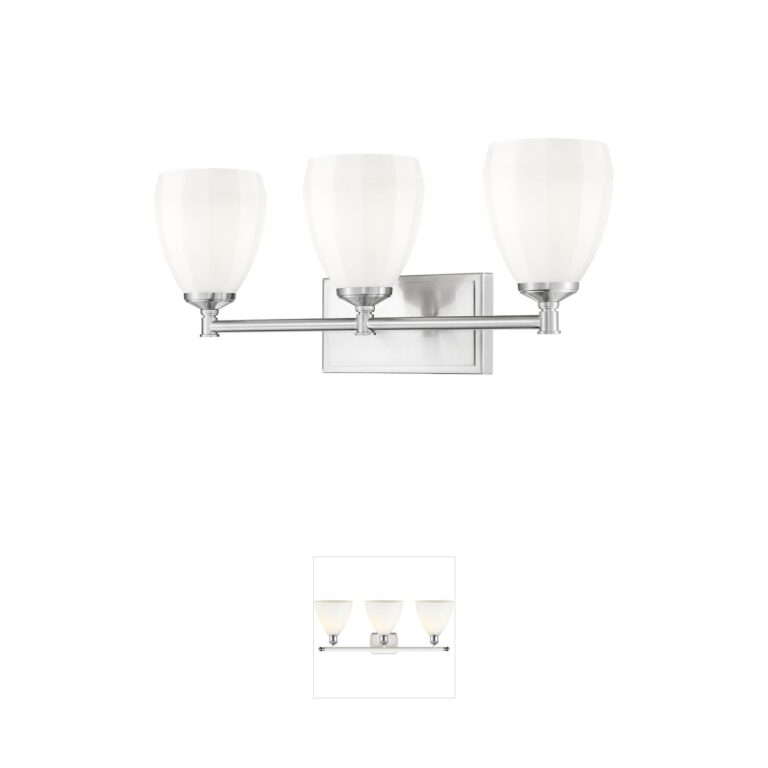 Z-Lite Oren 3-Light Brushed Nickel Steel Bath Vanity Light