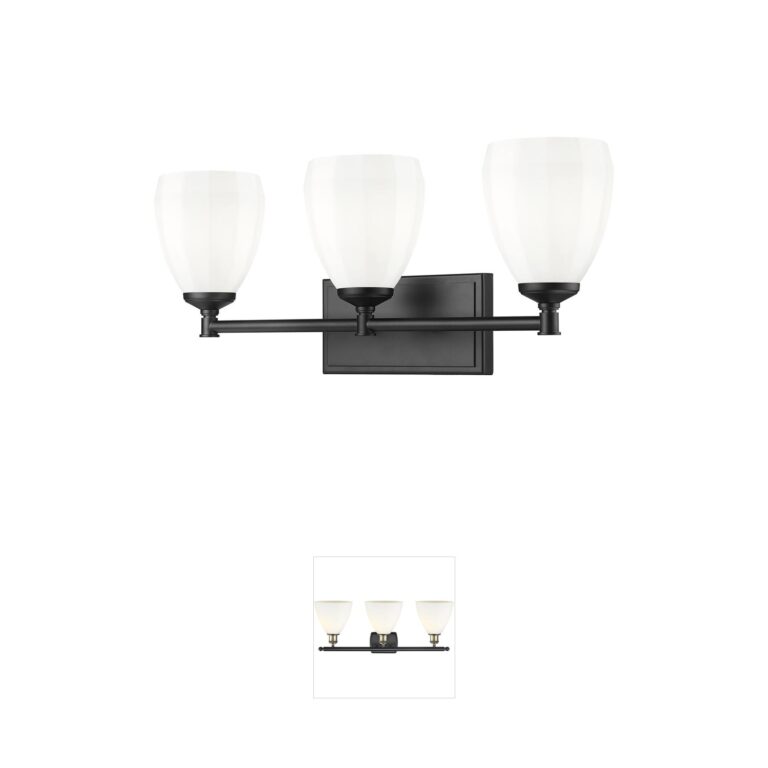 Z-Lite Oren 3-Light Matte Black Steel Bathroom Vanity Light