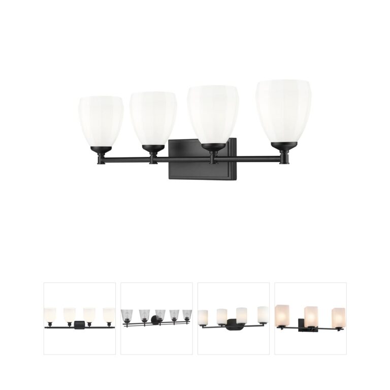 Z-Lite Oren 4-Light Matte Black Steel Bathroom Vanity Light
