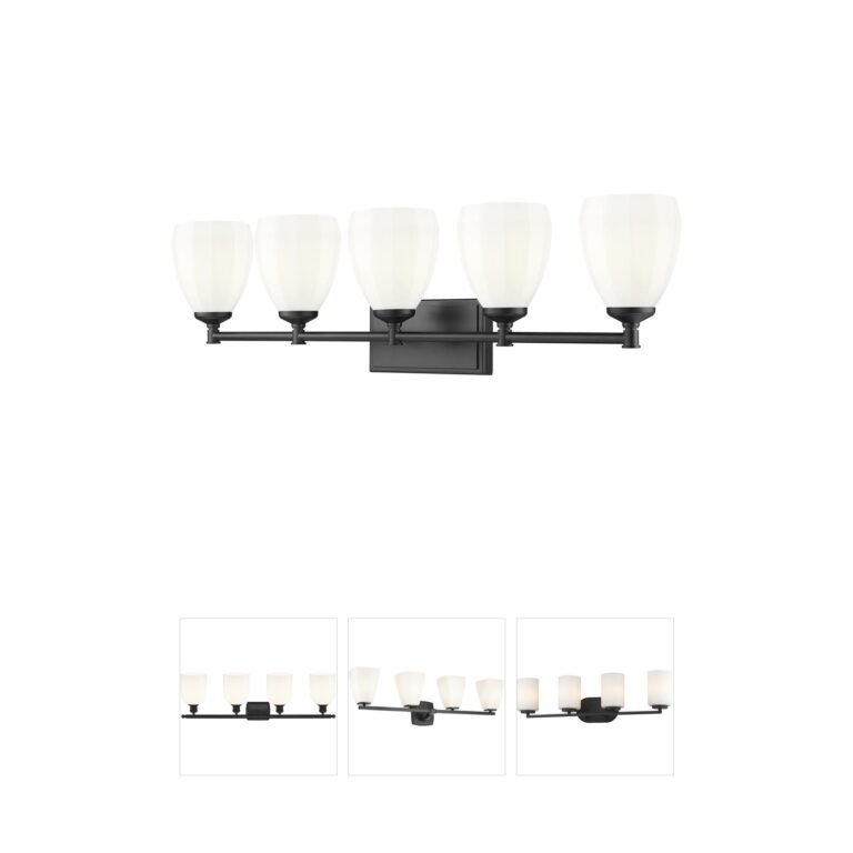 Z-Lite Oren 5-Light Matte Black Steel Vanity Light