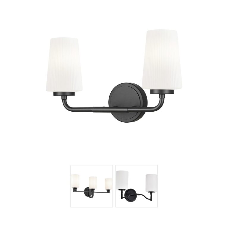 Z-Lite Montford 2-Light Matte Black Steel Vanity Light