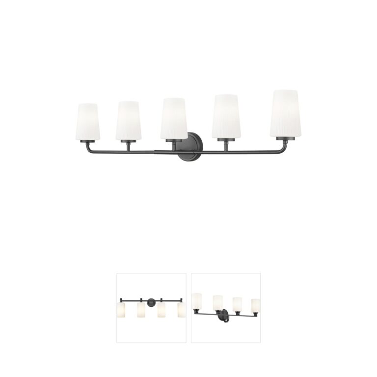 Z-Lite Montford 5-Light Matte Black Steel Bathroom Vanity Light