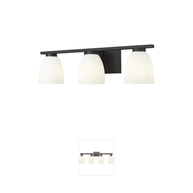 Z-Lite Naya 24-Inch 3-Light Matte Black Steel Vanity Light