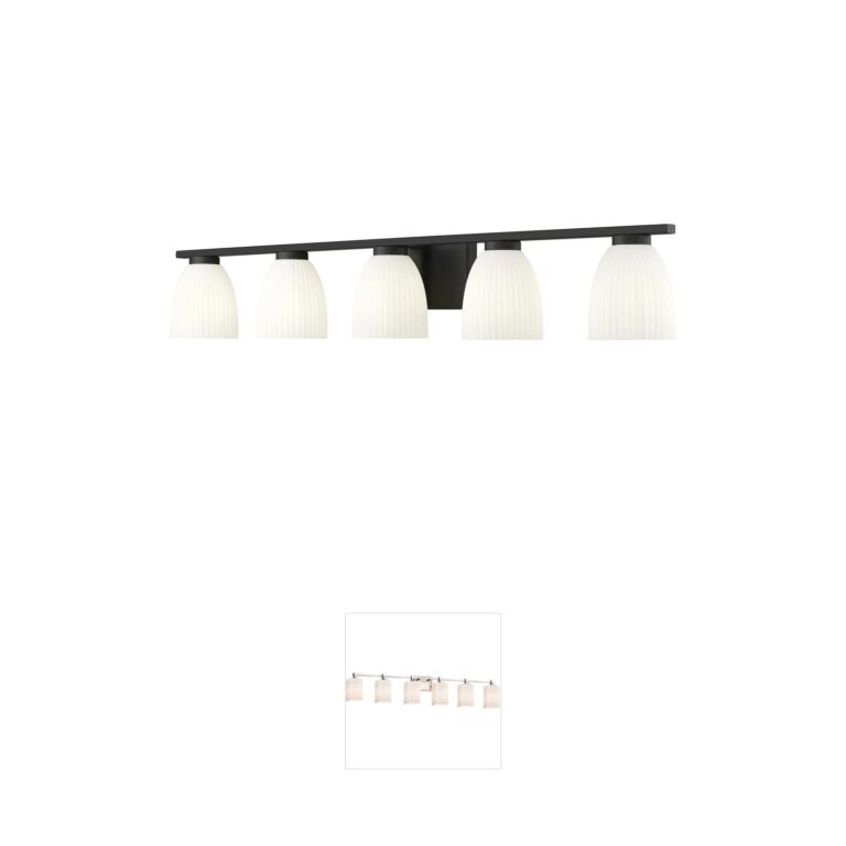 Z-Lite Naya 5-Light Matte Black Steel Bathroom Vanity Light