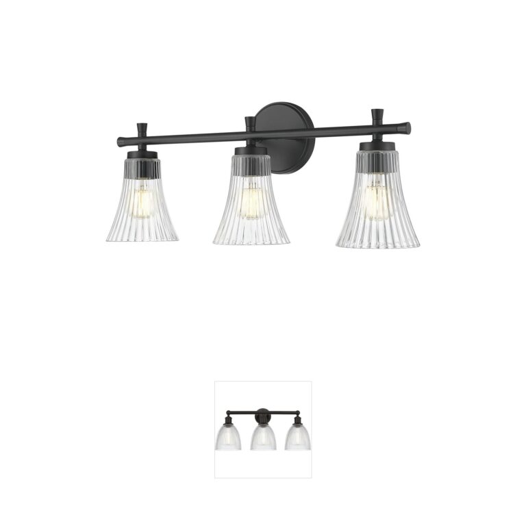 Z-Lite Belle 3-Light Matte Black Steel Bath Vanity Light